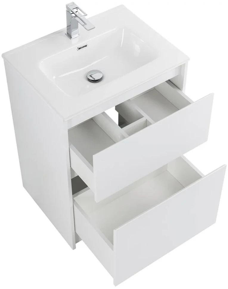 Мебель для ванной комнаты BelBagno Kraft 60 напольная, bianco opaco, раковина BB600ETL
