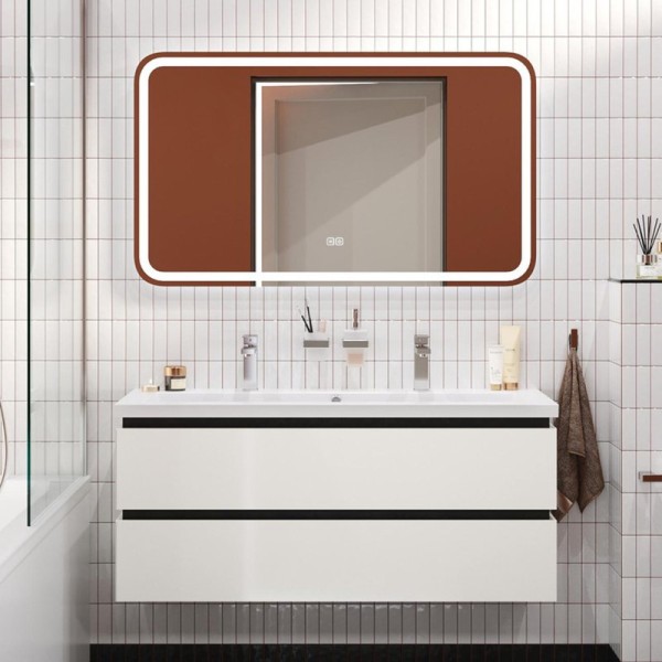 Мебель для ванной комнаты Cezares Plane 120 bianco lucido, раковина Cezares CZR-8070-120-1-2