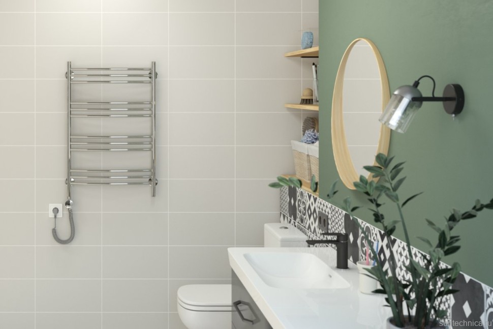 Полотенцесушитель электрический Стилье Формат 10 00510-8050 85x55 см, подключение справа, без покрытия, лесенка