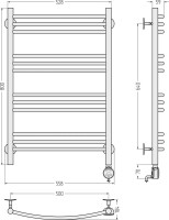 Полотенцесушитель электрический Стилье Формат 10 00510-8050 85x55 см, подключение справа, без покрытия, лесенка