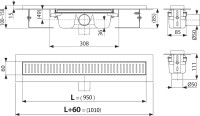 Душевой трап (лоток) AlcaPlast APZ1 S 950 с опорами
