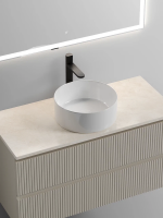 Тумба под раковину со столешницей Sancos Snob T 100 beige soft, столешница бежевая, с отв. под смеситель