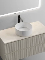 Тумба под раковину со столешницей Sancos Snob T 100 beige soft, столешница бежевая, с отв. под смеситель