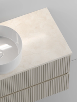 Тумба под раковину со столешницей Sancos Snob T 100 beige soft, столешница бежевая, с отв. под смеситель