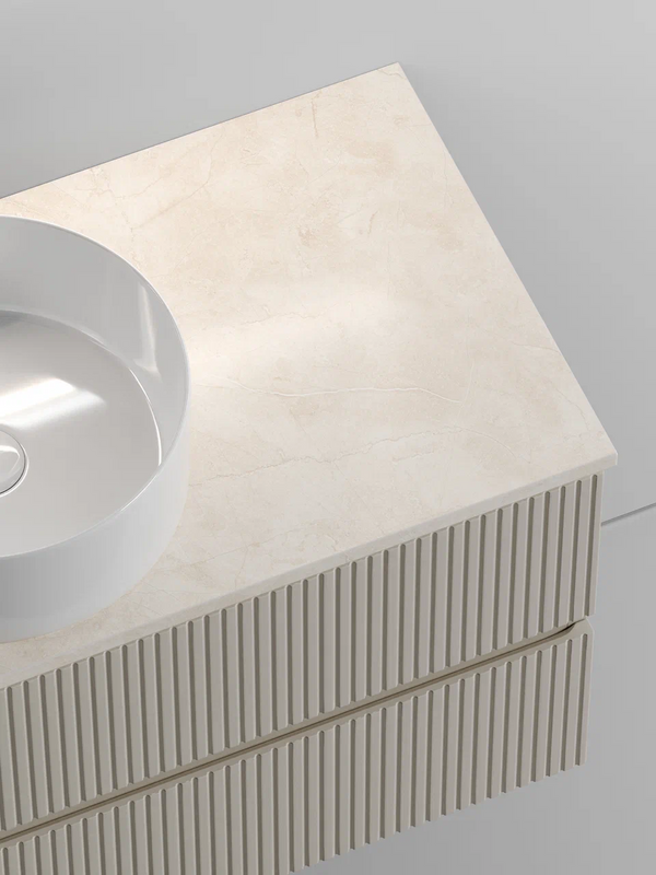 Тумба под раковину со столешницей Sancos Snob T 100 beige soft, столешница бежевая, с отв. под смеситель
