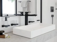 Крючок Hansgrohe AddStoris 41755670 двойной, матовый черный Крючок Hansgrohe AddStoris 41755670 двойной, матовый черный