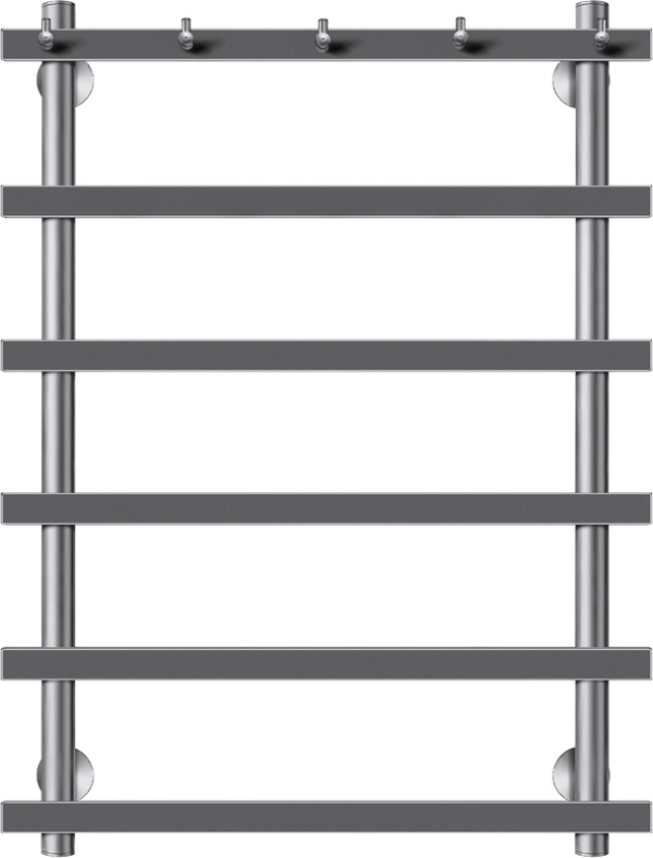 Полотенцесушитель электрический Secado Понтида 1 K, R 80x60 см, подключение справа, графит, лесенка