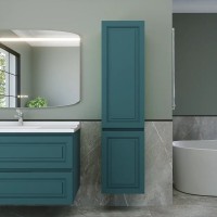 Шкаф-пенал для ванной Caprigo Wales 40 R изумрудно-бирюзовый
