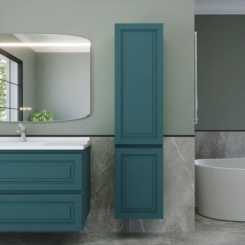 Шкаф-пенал для ванной Caprigo Wales 40 R изумрудно-бирюзовый
