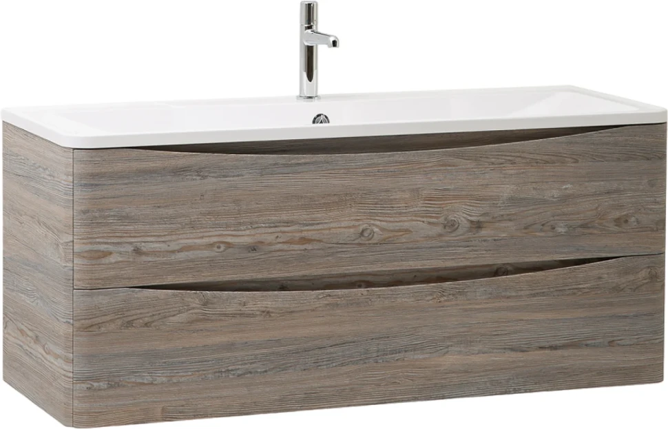 Тумба с раковиной BelBagno Acqua 120 подвесная, pino scania, белая глянцевая раковина