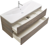 Тумба с раковиной BelBagno Acqua 120 подвесная, pino scania, белая глянцевая раковина