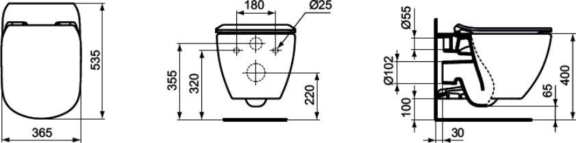 Унитаз подвесной Ideal Standard Tesi ST007901 с микролифтом