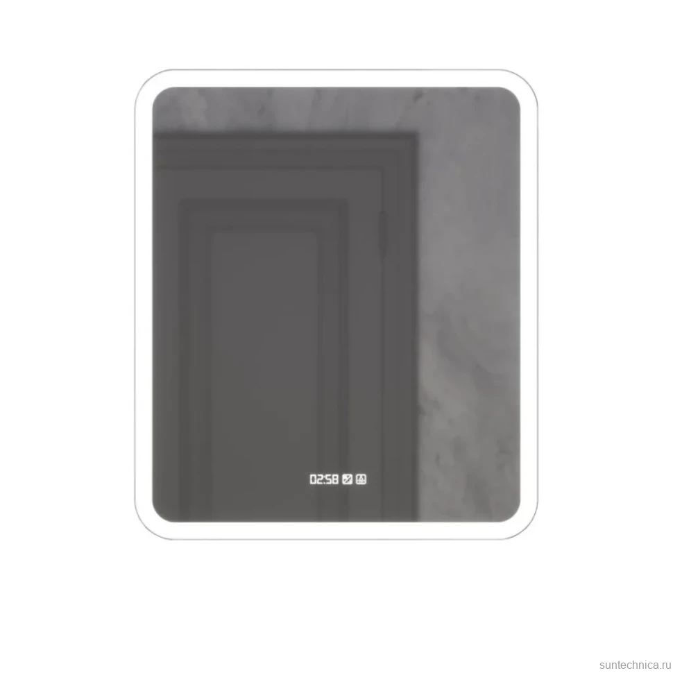 Зеркало MIXLINE "Стив-3" 600*700 (ШВ) сенсорный выключатель, часы + подогрев