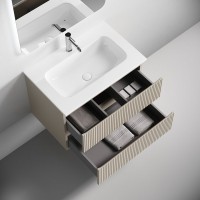 Тумба с раковиной Sancos Snob T 70 подвесная, beige soft, раковина CN7031