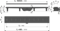 Душевой трап (лоток) AlcaPlast APZ19 APZ19BLACK-950 с решеткой и опорами Душевой трап (лоток) AlcaPlast APZ19 APZ19BLACK-950 с решеткой и опорами