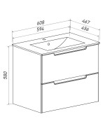 Мебель для ванной комнаты Runo Lina 60 подвесная, глянцевая белая