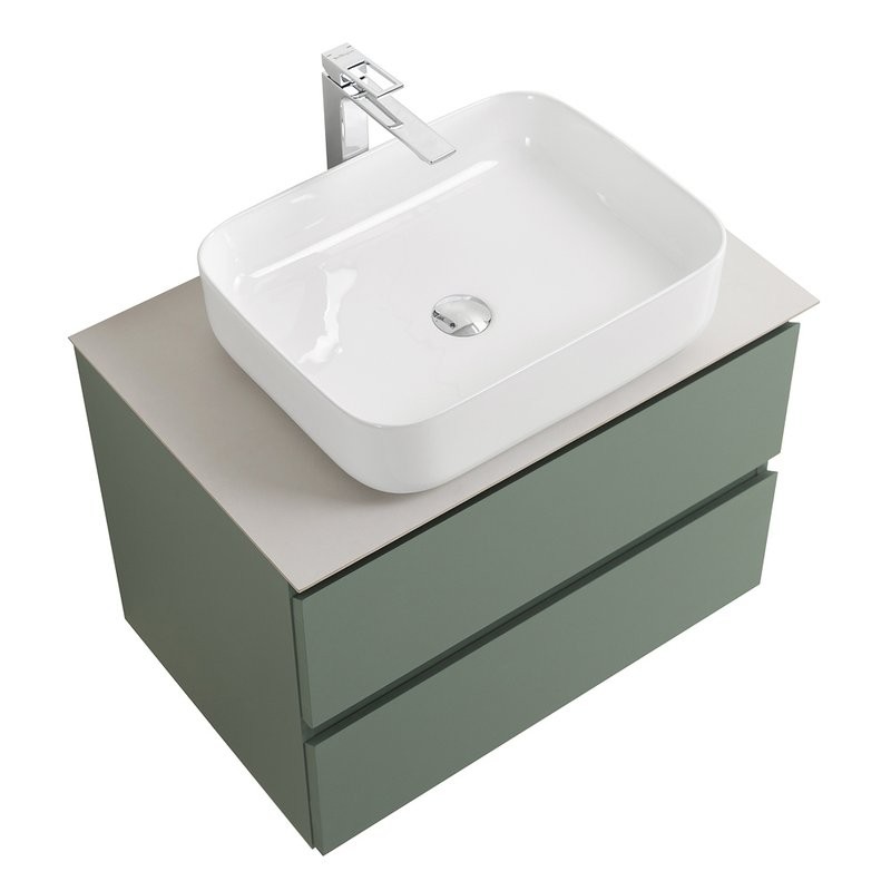 Тумба под раковину со столешницей BelBagno Kraft 70 подвесная, матовая еловая, столешница kep-70-bo