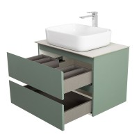 Тумба под раковину со столешницей BelBagno Kraft 70 подвесная, матовая еловая, столешница kep-70-bo