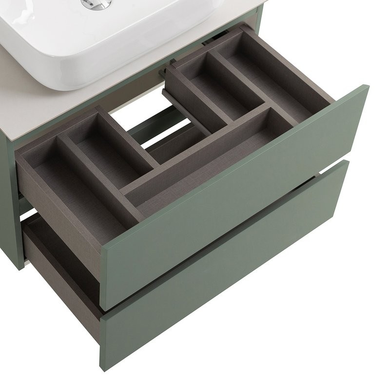 Тумба под раковину со столешницей BelBagno Kraft 70 подвесная, матовая еловая, столешница kep-70-bo