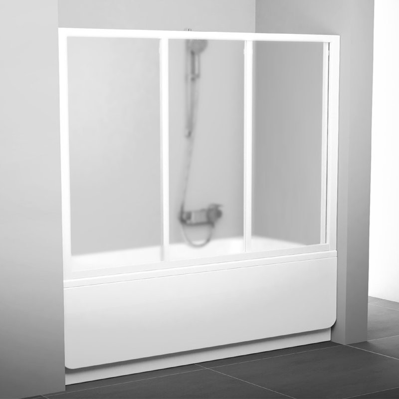 Шторка на ванну Ravak Supernova AVDP3-170 Grape, профиль белый