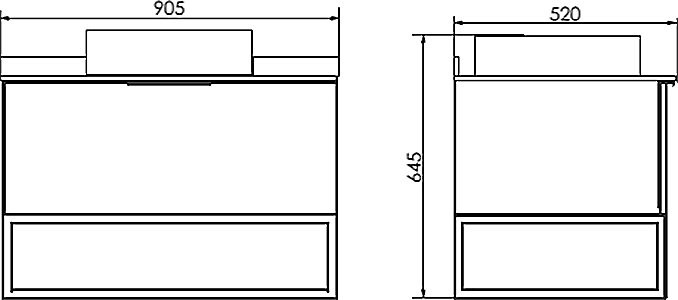 Тумба с раковиной Comforty Порто 90 подвесная, дуб темно-коричневый