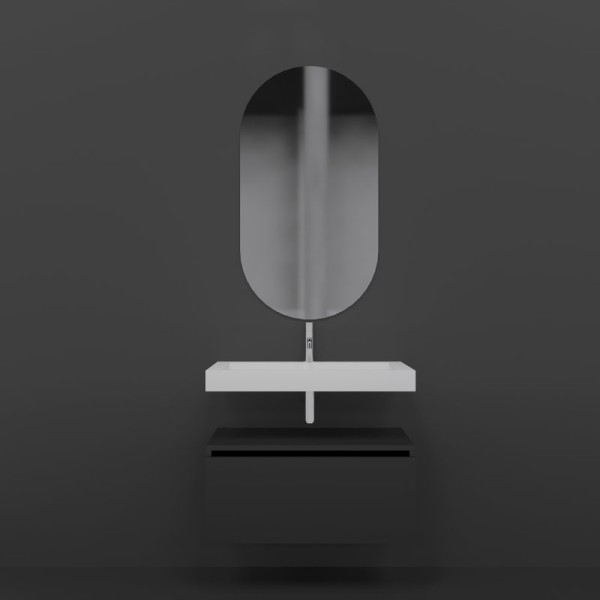 Мебель для ванной комнаты Armadi Art Flat 80 подвесная, антрацит матовый