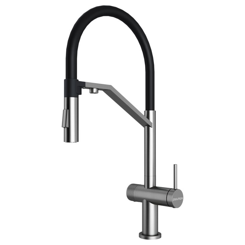 Смеситель для кухни Paulmark Zender Ze213155-BS с гибким изливом, брашированная сталь