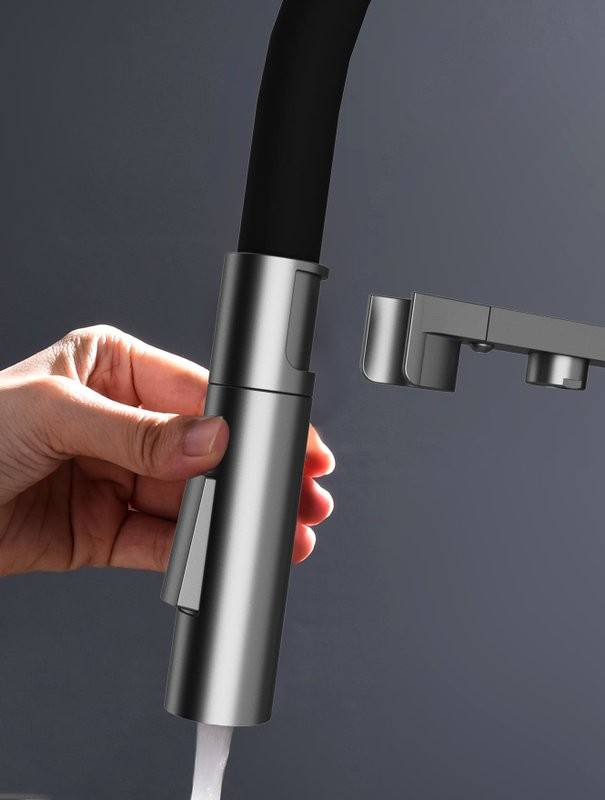 Смеситель для кухни Paulmark Zender Ze213155-BS с гибким изливом, брашированная сталь