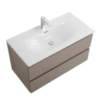 Мебель для ванной комнаты BelBagno Kraft 90 подвесная, матовая бежевая, раковина bb-8099-90