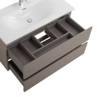 Мебель для ванной комнаты BelBagno Kraft 90 подвесная, матовая бежевая, раковина bb-8099-90