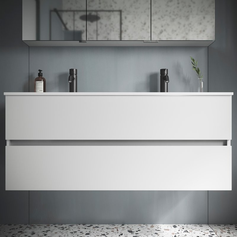 Мебель для ванной комнаты Sancos Urban двойная 120 см, белый глянец