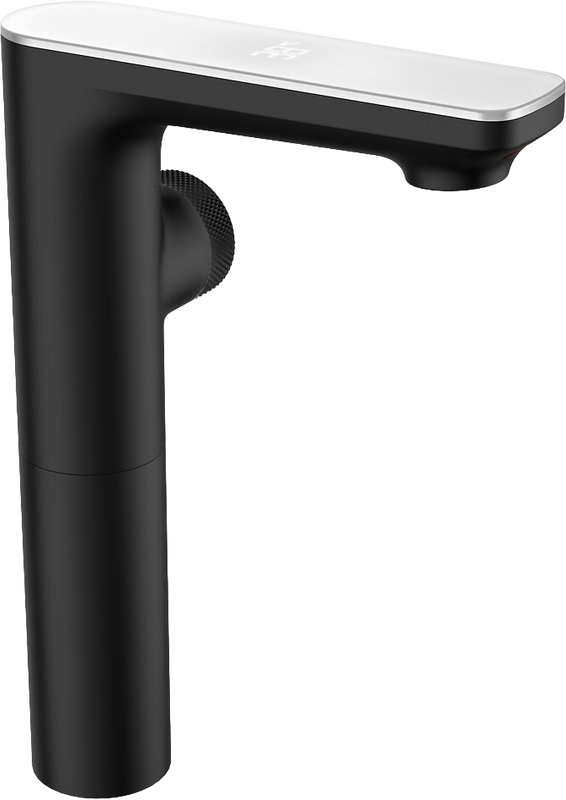 Термостатический смеситель Berges Morans 076004 цифровая индикация температуры воды, черный матовый