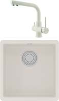 Комплект Мойка Lemark Sinara 400-U 9910064 жасмин + Смеситель Comfort LM3061PJS жасмин