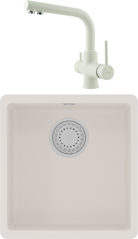 Комплект Мойка Lemark Sinara 400-U 9910064 жасмин + Смеситель Comfort LM3061PJS жасмин
