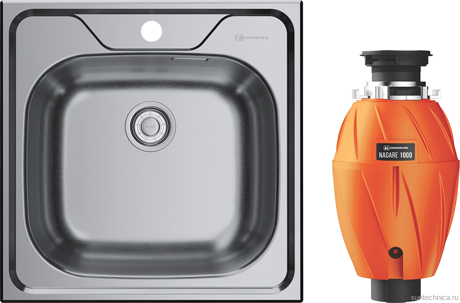 Комплект Мойка Omoikiri Saru 48-IN + Измельчитель Nagare 1000