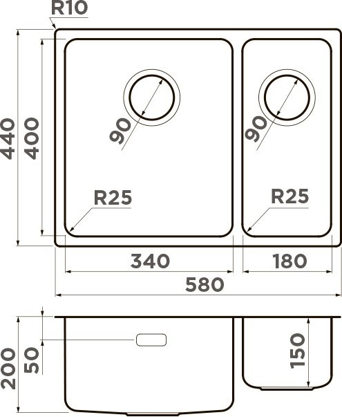 Комплект Мойка Omoikiri TADZAVA 58-2-U/IF L + Измельчитель Nagare 750