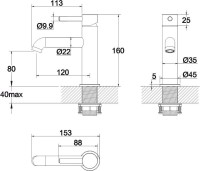 Смеситель для раковины WHITECROSS Y Y1210GLB брашированное золото