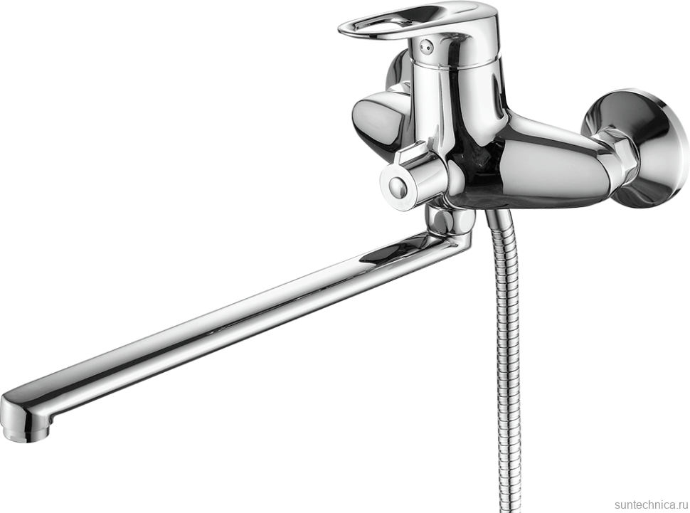 Смеситель с длинным изливом для ванны Fashun A2204 хром