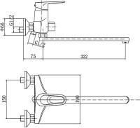 Смеситель с длинным изливом для ванны Fashun A2204 хром Смеситель с длинным изливом для ванны Fashun A2204 хром