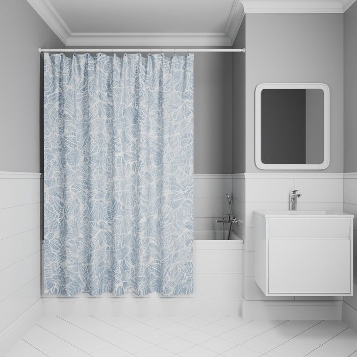 Штора для ванной IDDIS Base BX03P18i11 180х200, голубая