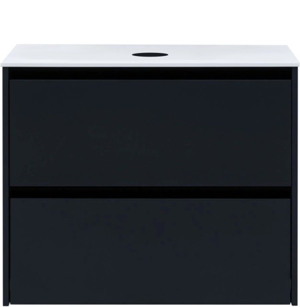 Тумба под раковину без столешницы Allen Brau Activity 80 с подсветкой, матовый антрацит, черный браш