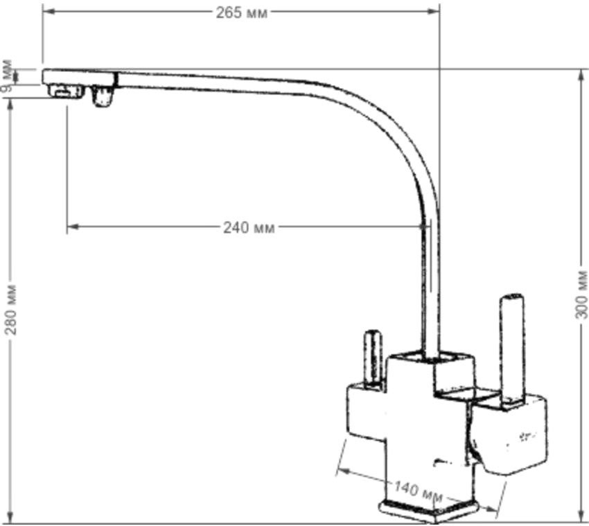 Смеситель для кухни Seaman Barcelone SL-5390 gun light