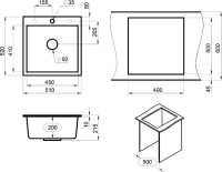 Мойка кухонная Granula 5102, турмалин