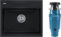 Комплект Мойка Paulmark Stepia 60 PM115951-BLM черный металлик + Измельчитель Intenso Комплект Мойка Paulmark Stepia 60 PM115951-BLM черный металлик + Измельчитель Intenso