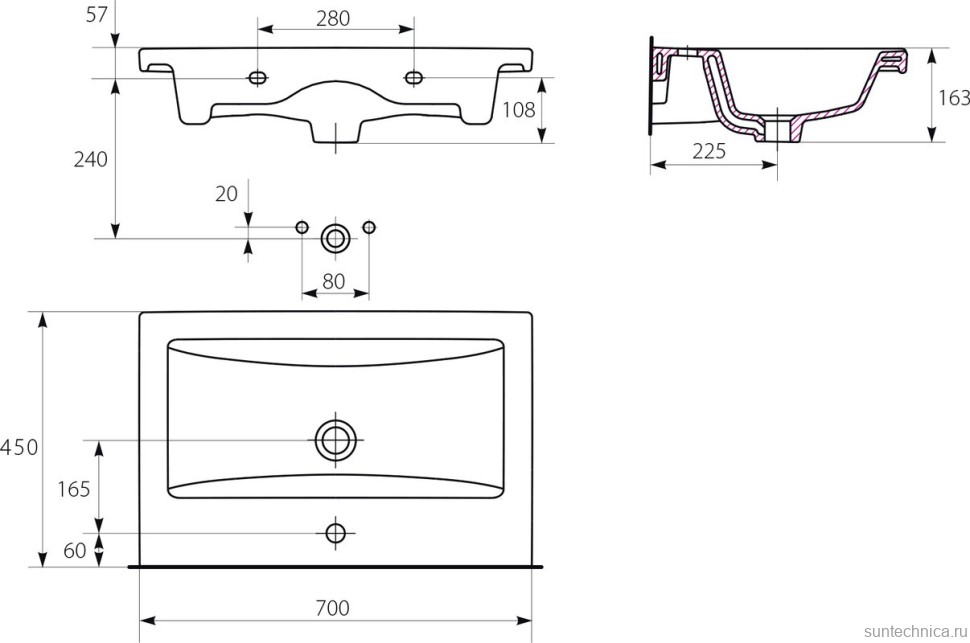 Мебель для ванной комнаты Sanflor Тайлер 70