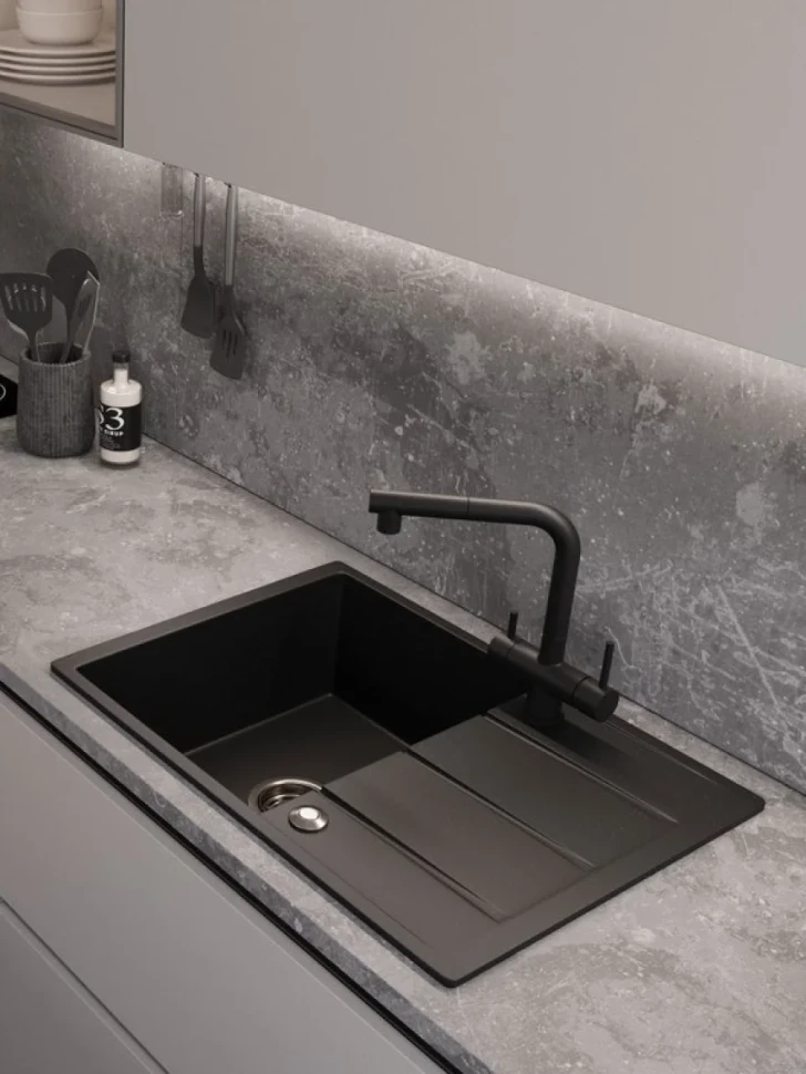 Мойка кухонная Emar Quartz EMQ-1700.Q морион