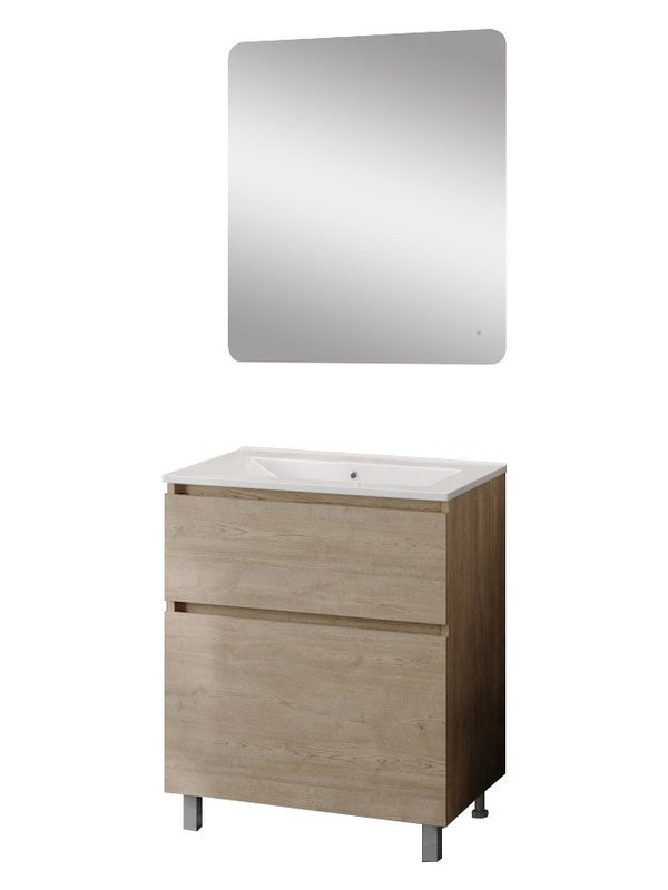 Мебель для ванной комнаты Teymi Laina 70 напольная, светлый дуб