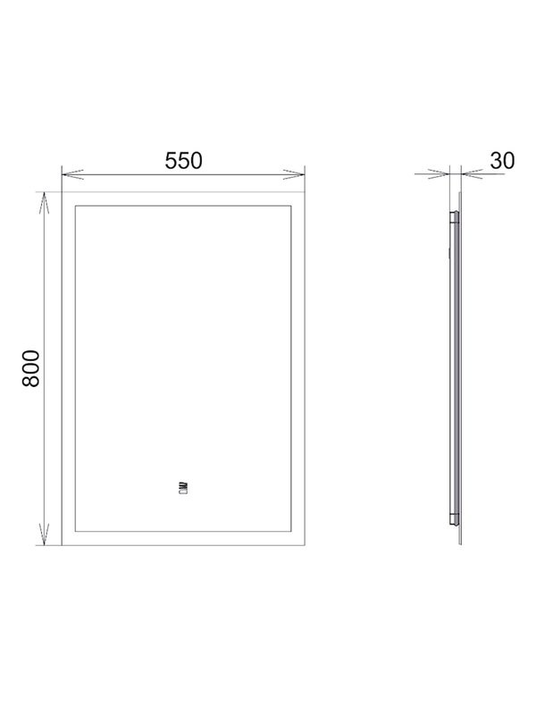 Зеркало Comforty Эдельвейс 55 сенсорное, с подсветкой