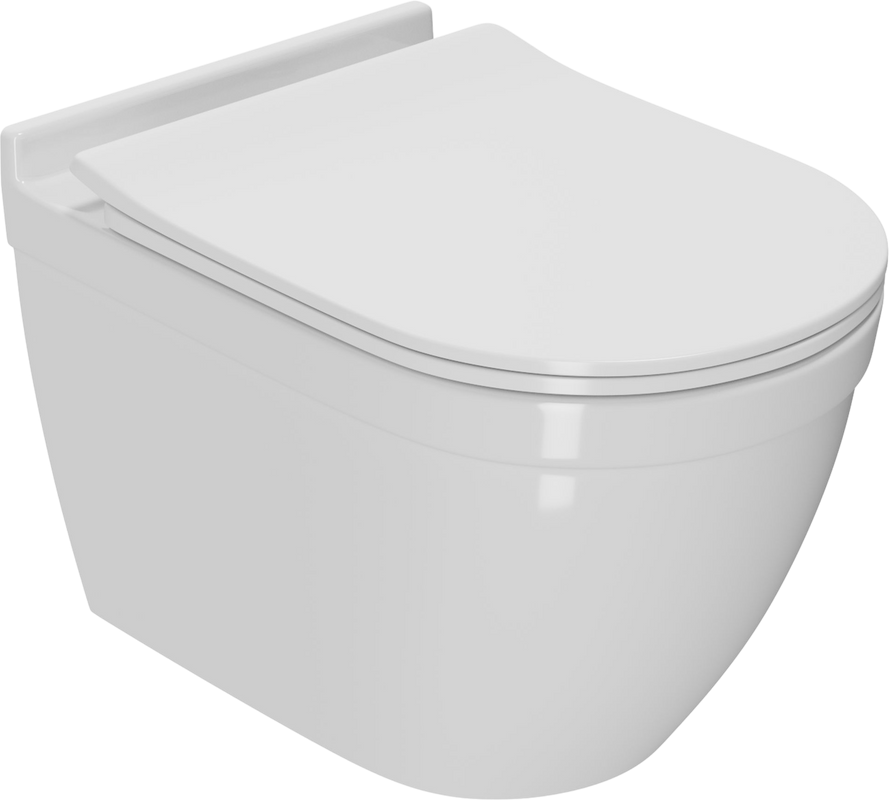 Комплект Унитаз подвесной Bauedge Bau Mif PRO безободковый, с микролифтом, белый + Звукоизоляция Geberit + Инсталляция Duofix Delta 458.163.21.1 с кнопкой смыва, хром