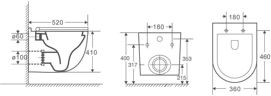 Комплект Унитаз подвесной Bauedge Bau Mif PRO безободковый, с микролифтом, белый + Звукоизоляция Geberit + Инсталляция Duofix Delta 458.163.21.1 с кнопкой смыва, хром